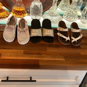 Girls size 13 bundle shoes Birkenstock, Hey Dude and Puma